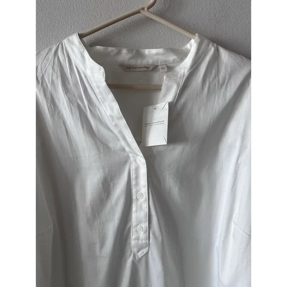 Soft Surroundings Blouse  White Women's 2X Long Sleeve Tunic Peasant Boho - Picture 2 of 10